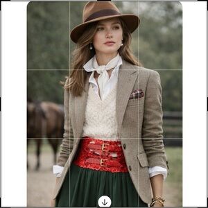 Ralph Lauren Red Leather Corset Belt 
Western, Equestrian, Quiet Luxury Sz. L